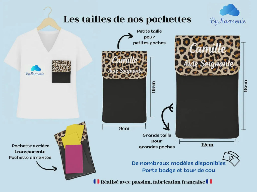 Pochette aimantée infirmière Léopard